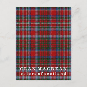 Cartão Postal Cores do Scotland Clan MacBean Tartan
