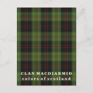Cartão Postal Cores do Scotland Clan MacDiarmid Tartan