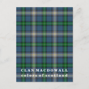 Cartão Postal Cores do Scotland Clan MacDowall Tartan