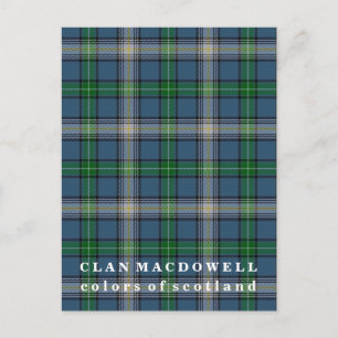 Cartão Postal Cores do Scotland Clan MacDowell Tartan