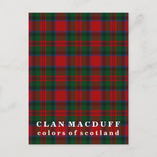Cartão Postal Cores do Scotland Clan MacDuff Tartan