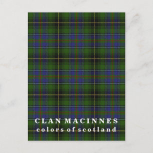 Cartão Postal Cores do Scotland Clan MacInnes Tartan