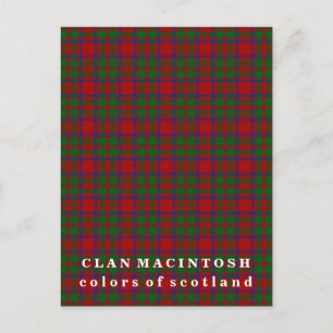 Cartão Postal Cores do Scotland Clan MacIntosh Tartan