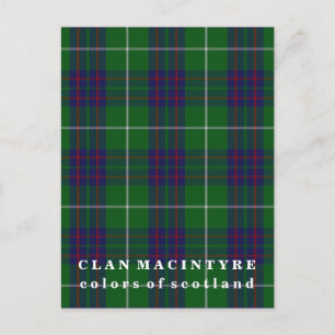 Cartão Postal Cores do Scotland Clan MacIntyre Tartan