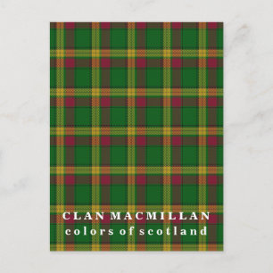 Cartão Postal Cores do Scotland Clan MacMillan Tartan