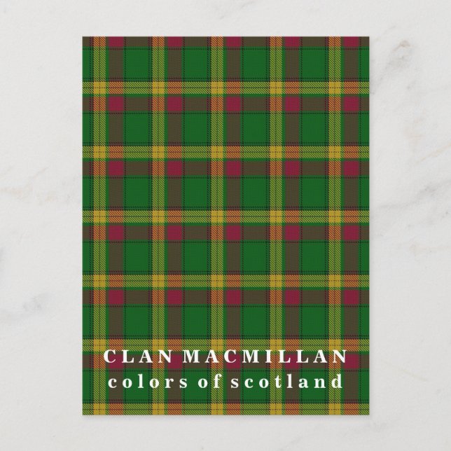 Cartão Postal Cores do Scotland Clan MacMillan Tartan (Frente)