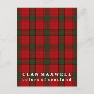 Cartão Postal Cores do Scotland Clan Maxwell Tartan
