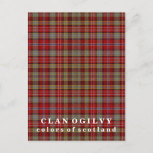Cartão Postal Cores do Scotland Clan Ogilvy Tartan