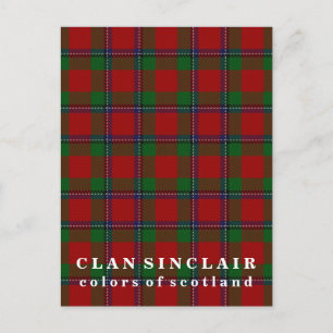 Cartão Postal Cores do Scotland Clan Sinclair Tartan