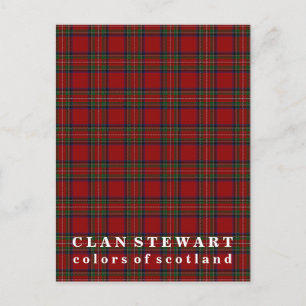 Cartão Postal Cores do Scotland Clan Stewart Tartan