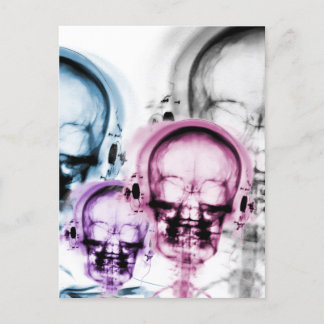 Cartão Postal Cores mistas Skeleton de música de visão de raios 