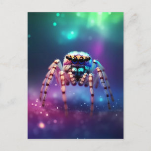 Cartão Postal Cores vibrantes de aranha salgada