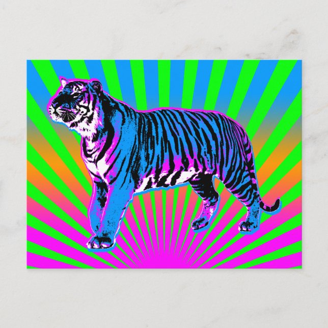 Cartão Postal Corey Tiger 80s Retro Tiger Sol Nascente (Frente)