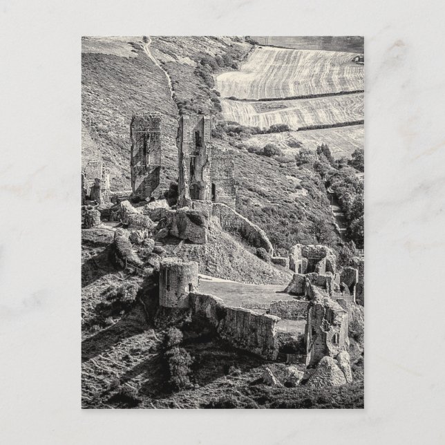 Cartão Postal Corfe Castle (Frente)