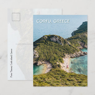 Cartão Postal Corfu Grécia vista de Porto Timoni, Foto de Viagem