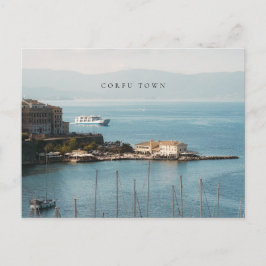 Cartão Postal Corfu Town Harbor View (horizontal)