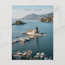 Cartão Postal Corfu Town Vlacherna Monastery Scenic