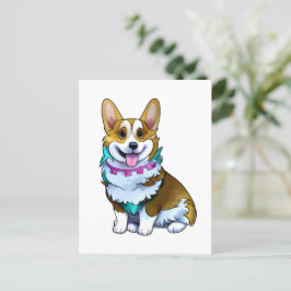 Cartão Postal Corgi de laranja-branca para um humor positivo