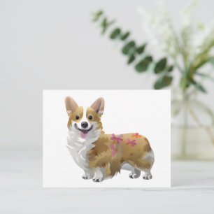Cartão Postal Corgi de laranja-branca para um humor positivo