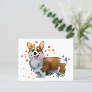Cartão Postal Corgi de laranja-branca para um humor positivo
