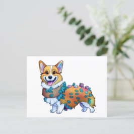 Cartão Postal Corgi de laranja-branca para um humor positivo