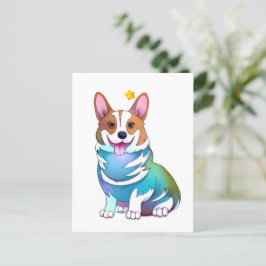 Cartão Postal Corgi de laranja-branca para um humor positivo
