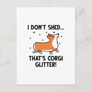 Cartão Postal Corgi Glitter