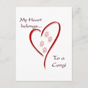 Cartão Postal Corgi Heart Pertence