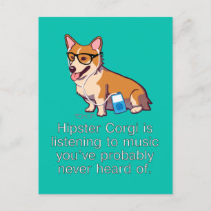 Cartão postal Corgi hipster