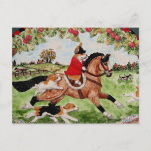 Cartão Postal Corgi Huntsman dirige-se a Hounds