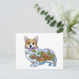 Cartão Postal Corgi laranja fofo para um humor positivo