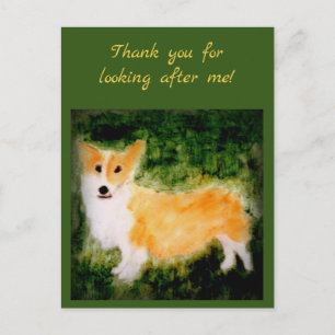 Cartão Postal Corgi Pet Fotografia Obrigado