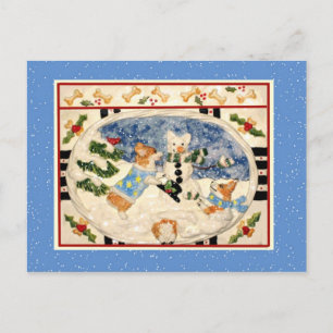 Cartão postal Corgi Snowman
