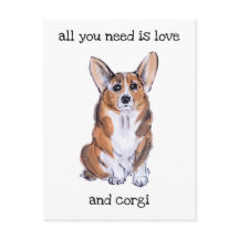 Corgi sumie aquarela