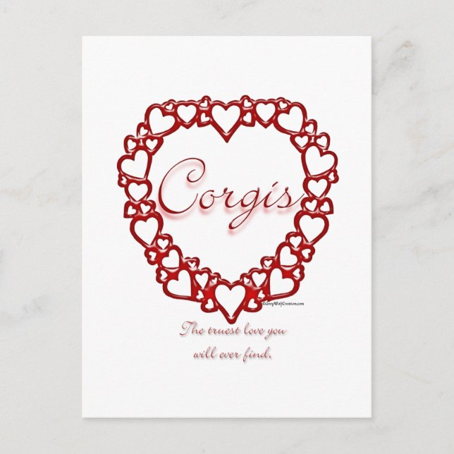 Cartão Postal Corgi True Love (Frente)