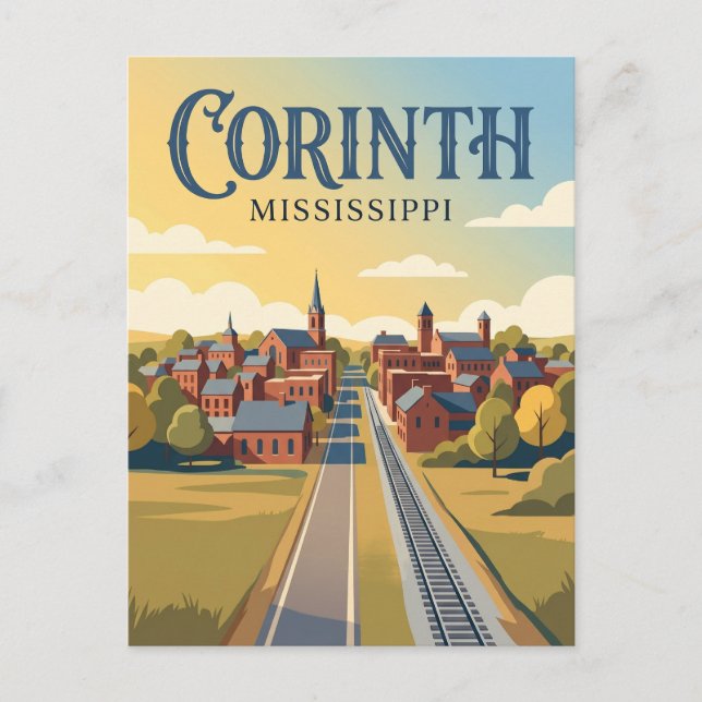 Cartão Postal Corinto Mississippi (Frente)