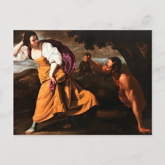 Cartão Postal Corisca e Satyr - Artemisa Gentileschi (Frente)
