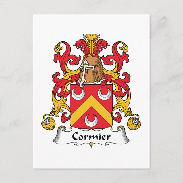 Cartão Postal Cormier Family Crest (Frente)