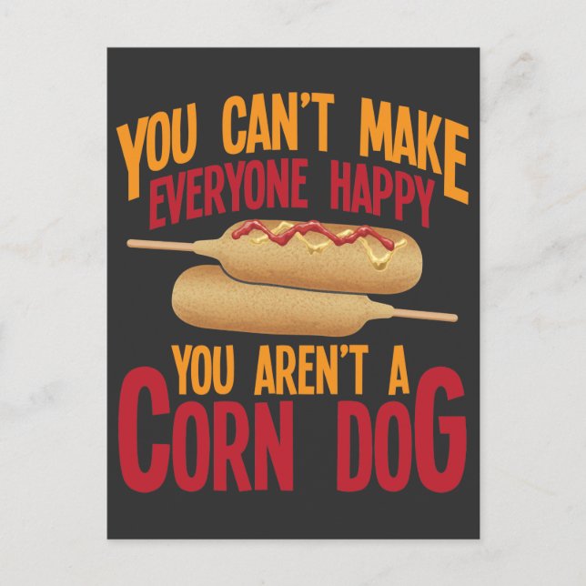 Cartão Postal Corndog Stick Fast Comida Lover Maize hot dog (Frente)