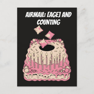 Cartão Postal Cornhole Airmail Bolo de Aniversário Piada Humor