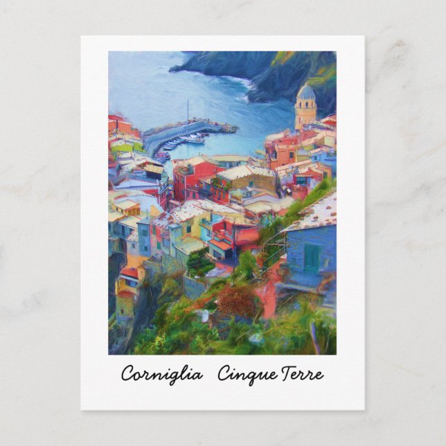 Cartão Postal Corniglia Cinque Terre Itália (Frente)