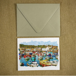 Cartão Postal Cornwall England UK Harbour