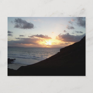 Cartão Postal Cornwall Sunset Perto Do Santo Agnes Polblack Coun
