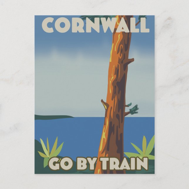 Cartão Postal Cornwall vai de trem (Frente)