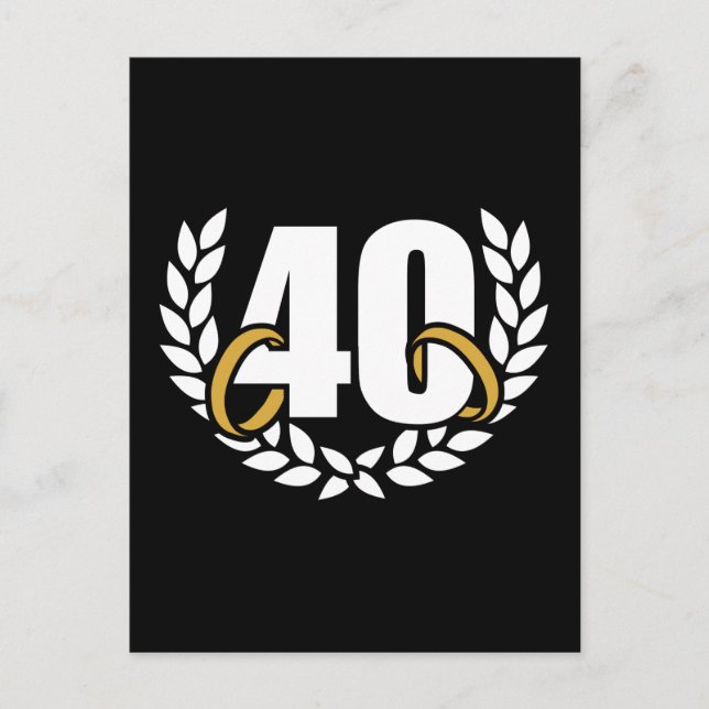 Cartão Postal Coroa de aniversário de 40 anos de casamento (Frente)