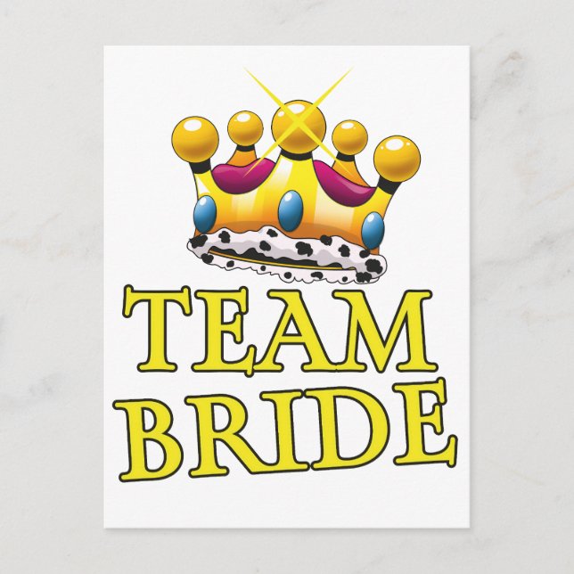 Cartão Postal Coroa de casamento da Equipe da Noiva (Frente)
