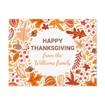 Coroa de Folhas de Outono Personalizada Feliz Dia 