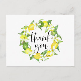 Cartão Postal Coroa de Limão e Flores de Limão Verão Obrigado