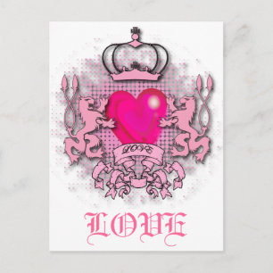 Cartão Postal coroa de monarquia jubileu rosa quente chic femini
