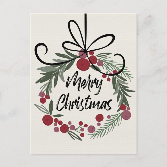 Cartão Postal Coroa de Natal (Frente)